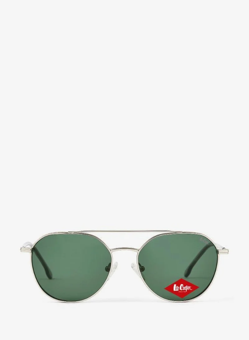 Lee Cooper Polarized Sunglasses Silver Frame Green Mirror Lens 54mm  - LCM283C04