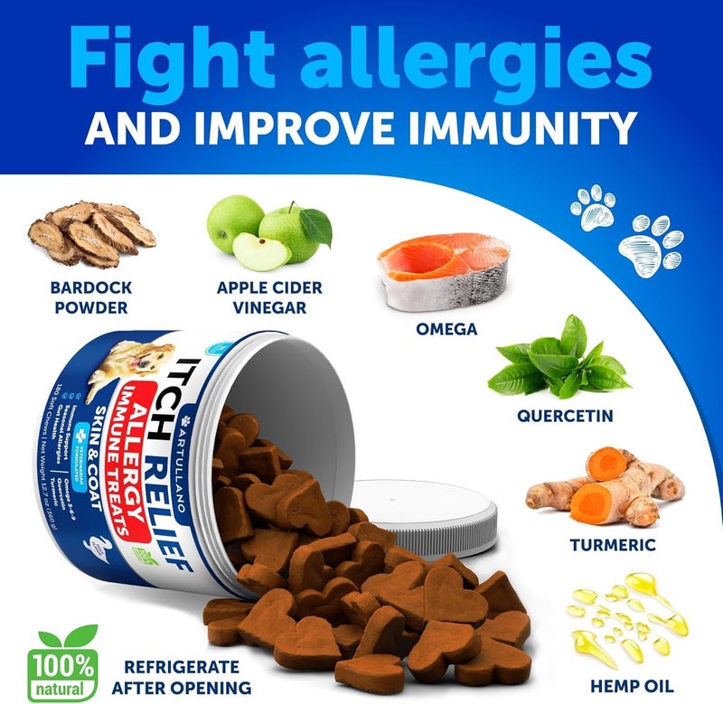 Artullano Probiotics for Dogs - Support Gut Health, Itchy Skin, Allergies, Immunity, Yeast Balance - Dog Probiotics and Digestive Enzymes with Prebiotics - Reduce Diarrhea, Gas - 180 Probiotic Chews for Dogs - Image 4