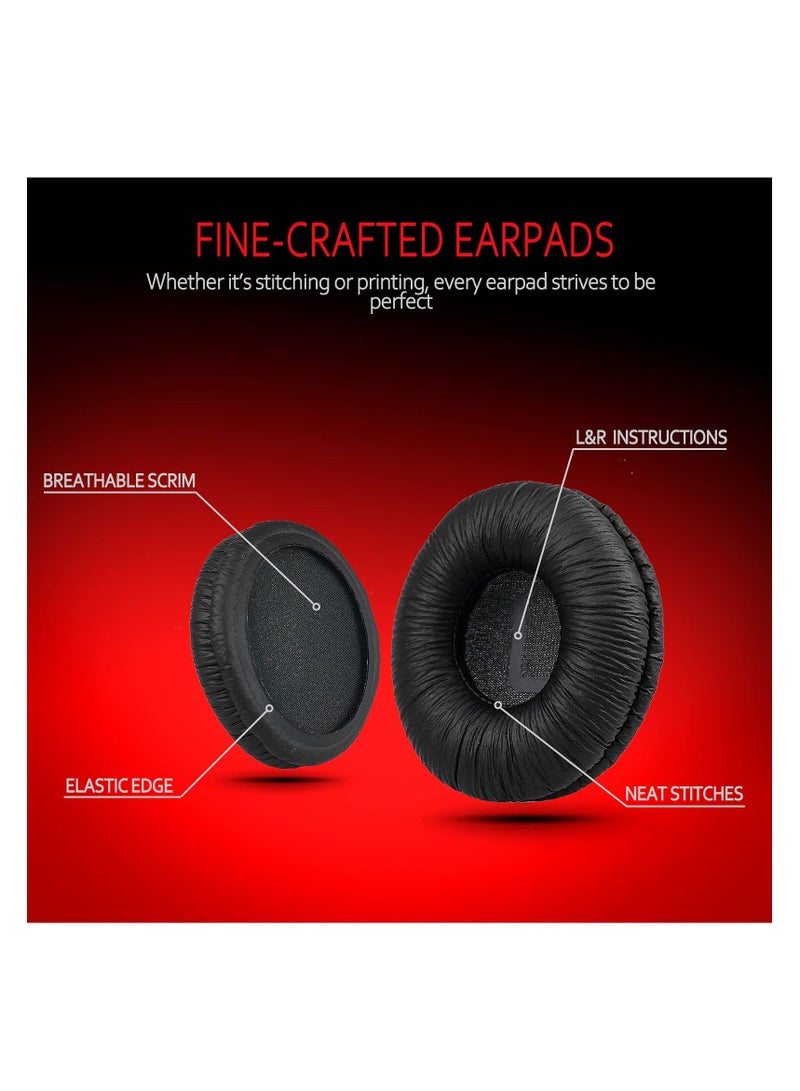 Universal Replacement Ear Pads for Sony MDR-ZX110/MDR-ZX330BT/V150/WH-CH500; JBL Tune 600bt/T500BT/T450BT &Many Other 70MM Round On-Ear Headphones(List Inside), Black, 1 Pair, Left and Right