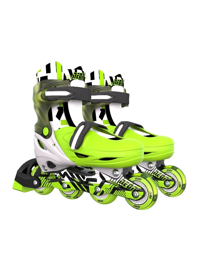 Yvolution Neon 2-in-1 Inline and Quad Combo Skates (Size 12J-2, Goteki Green) - Image 1