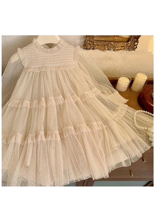 Kids Girls Dress  Spring Autumn Children's Long Sleeves Elegant Lace Splicing Baby Girl One-piece Princess Skirt - Image 5