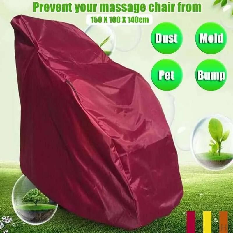 Waterproof Massage Chair Cover: 150x100x140cm Brown Oxford Nylon - Remote-Controlled Zippers Drawstring Fit Massage Chair Protection for Indoor Outdoor Use - Image 3