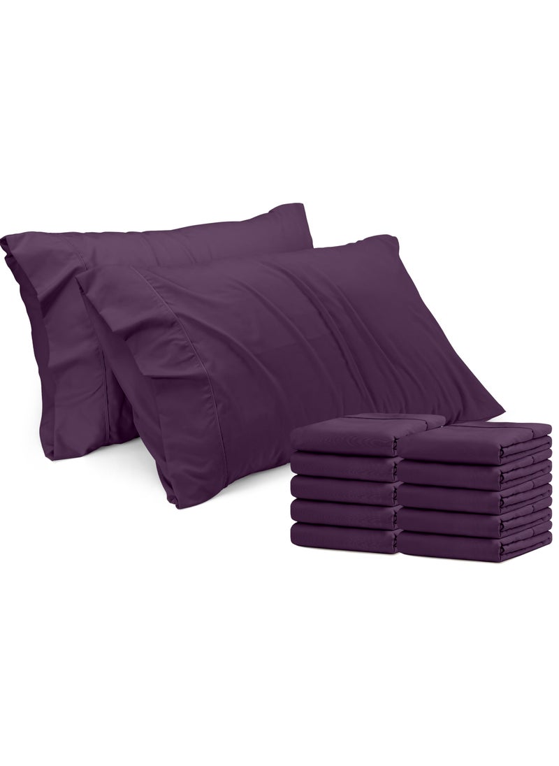 Utopia Bedding Utopia Bedding Queen Pillow Cases - 12 Pack - Envelope Closure - Soft Brushed Microfiber Fabric - Shrinkage and Fade Resistant Pillow Covers Queen Size 20 X 30 Inches (Queen  Purple)  - Image 1
