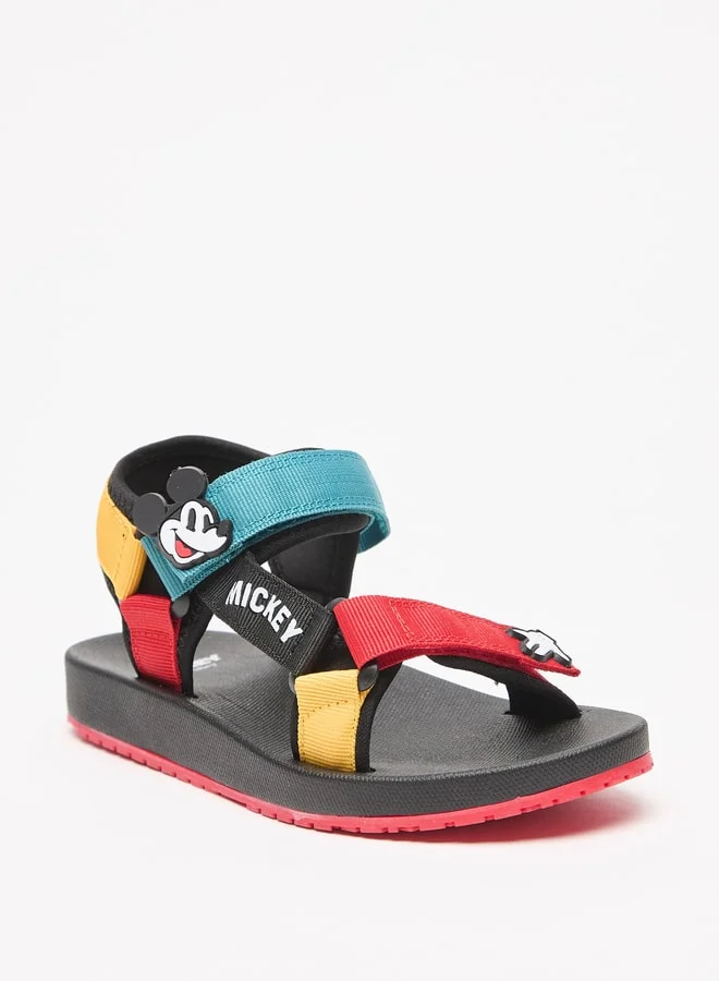 Disney Boys Mickey Mouse Accent Sandals with Hook and Loop Closure