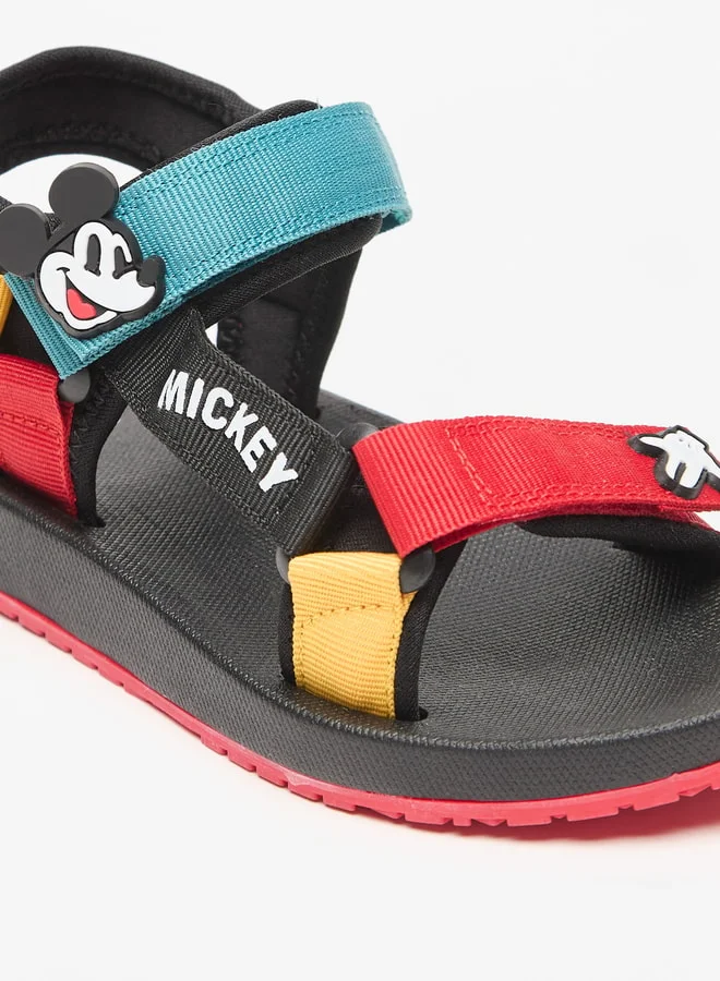 Disney Boys Mickey Mouse Accent Sandals with Hook and Loop Closure