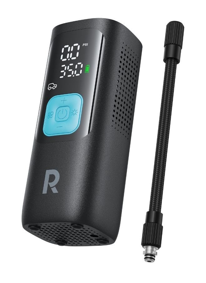 RAVPOWER RAVPOWER 3-in-1 Smart Air Compressor with Power Bank & LED Flashlight, Cordless Portable Air Pump for Car, Motorcycle, Bicycle, Auto-Stop, Large LCD Display, Travel Accessories Included  - Image 2