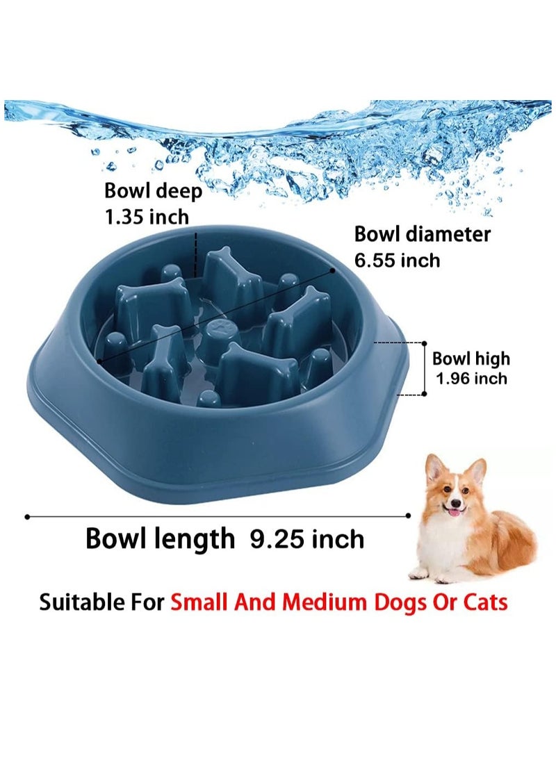 وعاء طعام بطيء للكلاب 1 قطعة مضاد للابتلاع للأكل الصحي تفاعلي لمنع الانتفاخ بديل ممتع غير قابل للانزلاق لتغذية الكلاب ببطء تصميم صحي للأكل للكلاب الصغيرة والمتوسطة (أزرق) - Image 2