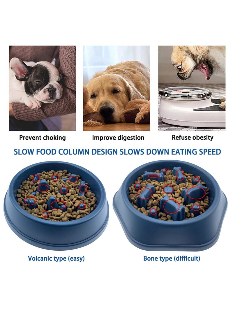 وعاء طعام بطيء للكلاب 1 قطعة مضاد للابتلاع للأكل الصحي تفاعلي لمنع الانتفاخ بديل ممتع غير قابل للانزلاق لتغذية الكلاب ببطء تصميم صحي للأكل للكلاب الصغيرة والمتوسطة (أزرق) - Image 3
