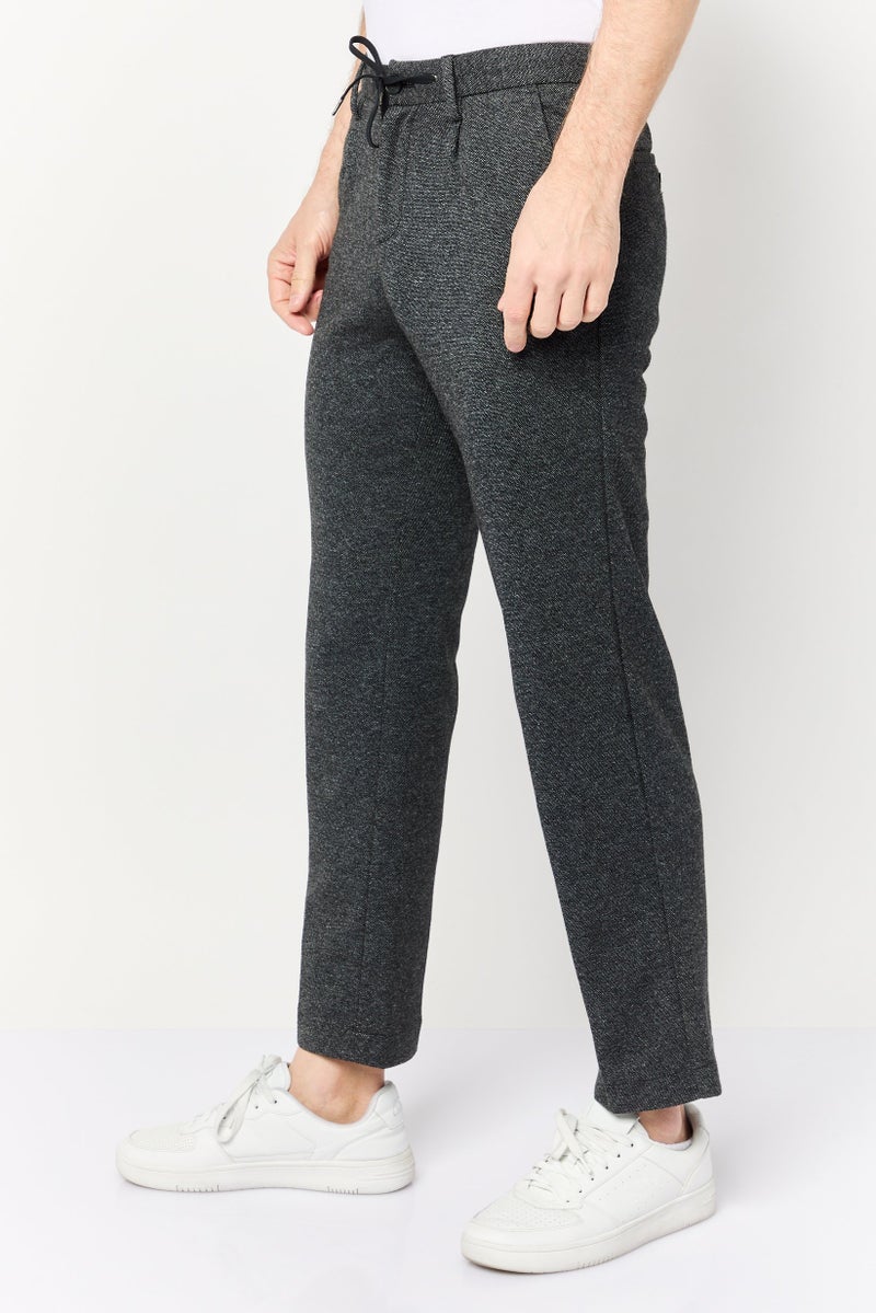 Celio Men Loose Fit Textured Chino Pants, Black - Image 3