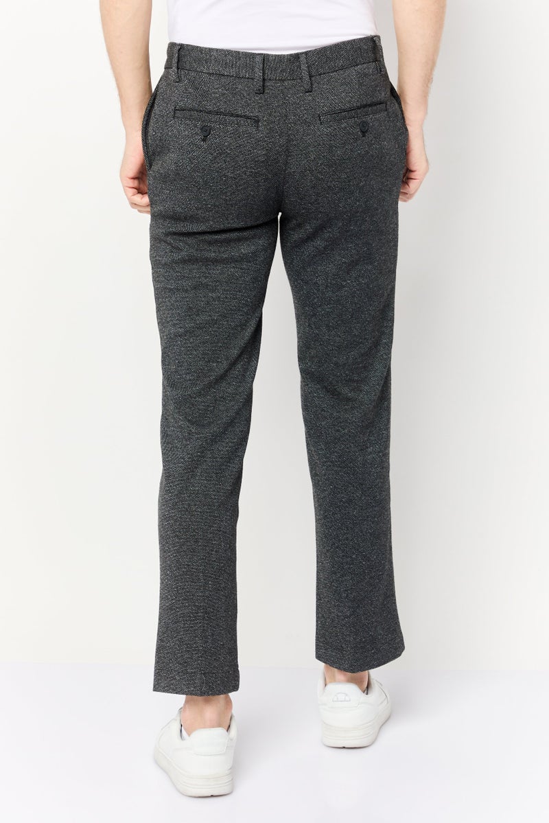 Celio Men Loose Fit Textured Chino Pants, Black - Image 4