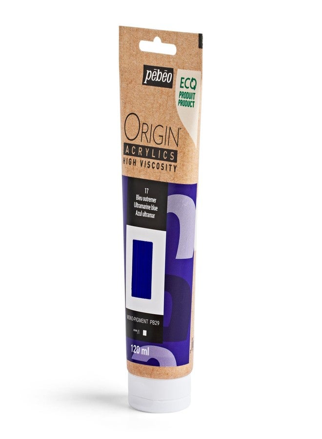 PEBEO Origin - Eco-designed High-viscosity Acrylic Paint - High Pigment Concentration for Intense Color and Excellent Lightfastness - 4.05 Fluid Ounces (120 ml) Tube - Ultramarine Blue - Image 2