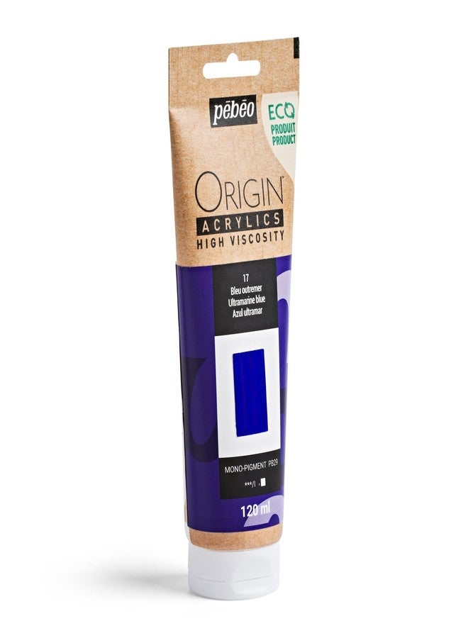 PEBEO Origin - Eco-designed High-viscosity Acrylic Paint - High Pigment Concentration for Intense Color and Excellent Lightfastness - 4.05 Fluid Ounces (120 ml) Tube - Ultramarine Blue - Image 5