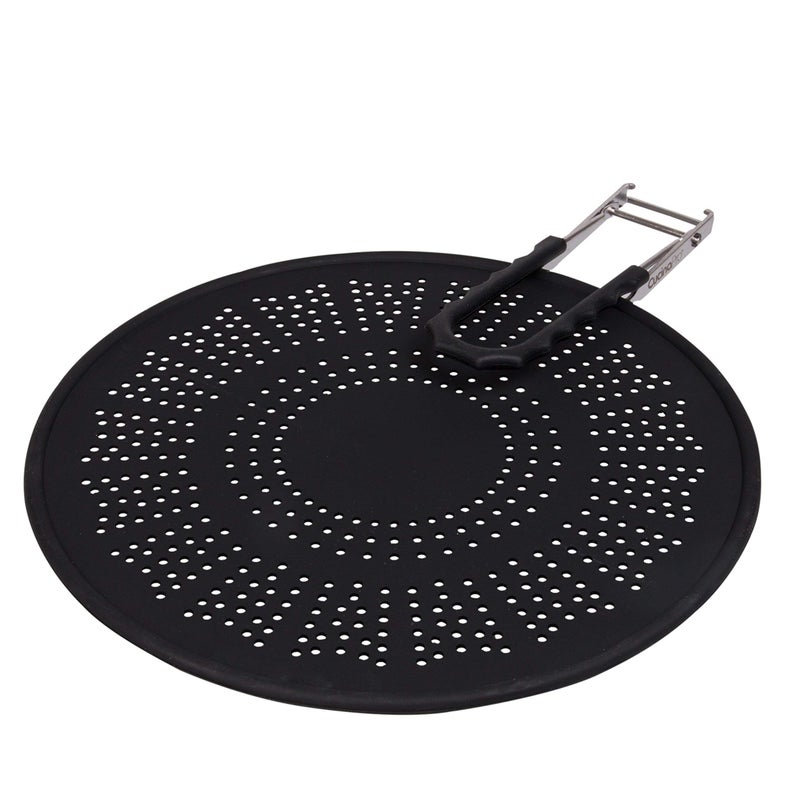 كوتشينا برو شاشة رش السيليكون - متعددة الاستخدام مقاس Xl 11.5 بوصة واقي ومصفاة للزيوت والشحوم مع مقبض قابل للطي لسهولة التخزين - تناسب معظم مقالي المطبخ هدية رائعة - Image 3