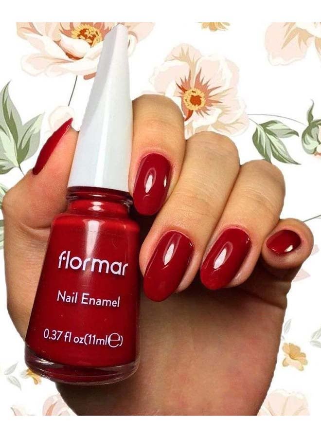 flormar Long Lasting Nail Enamel 048 Fiery Red - Image 3