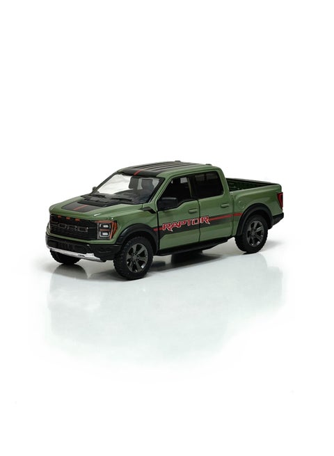 2022 Ford F-150 Raptor Pickup Truck Die Cast Metal Doors Openable Pull Back Action Toy