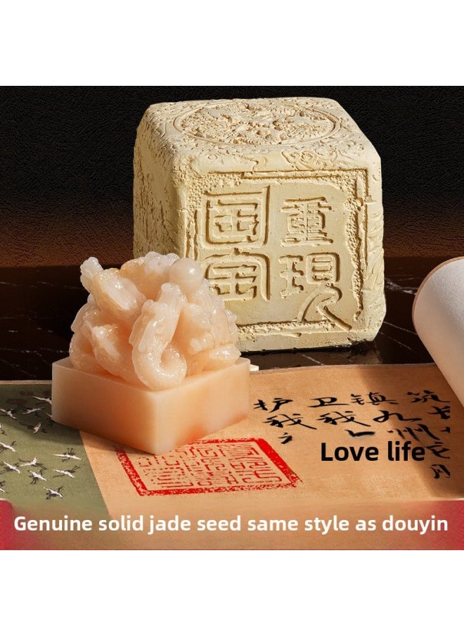 Archaeological National Seal Emperor Chuan Guo Yu Xi Qin Shi Huang Seal Blind Box Imperial Imperial Seal Children's Archaeological Digging Toys-Color:Qianlong Seal + Archaeological Tools