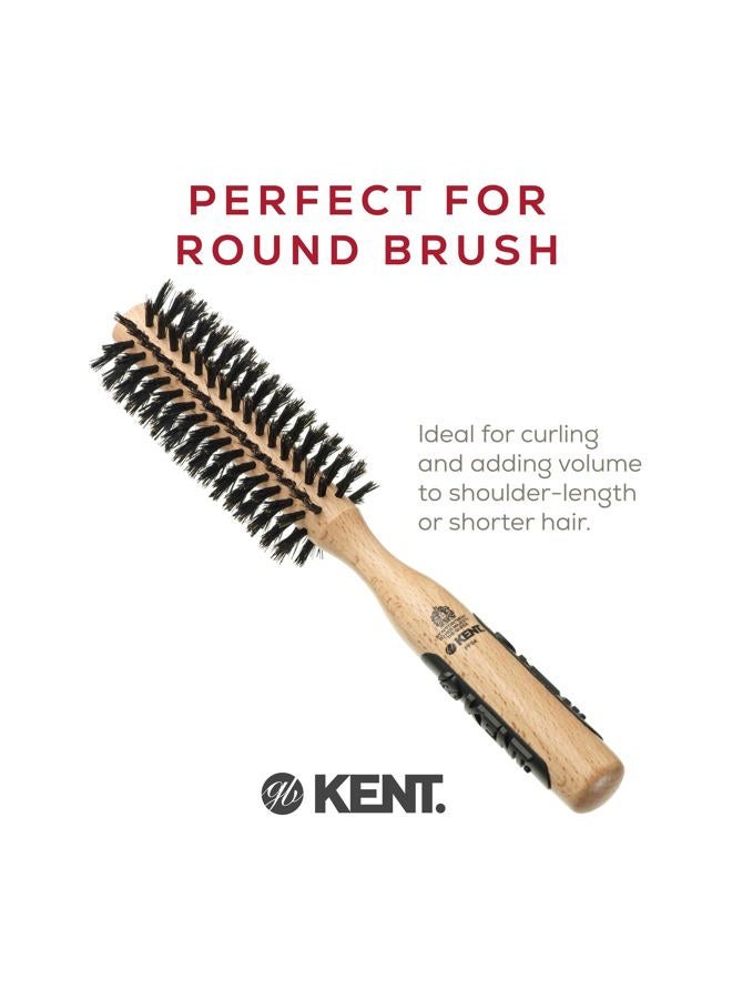 Kent PF04 Small Round Curling Brush with Hard Natural Boar Bristle- Hair Drying Brush, Round Hair Brush, and Blowout Brush - Small Round Brush for Dry Hair - For Shoulder Length or Shorter Hair - Image 3