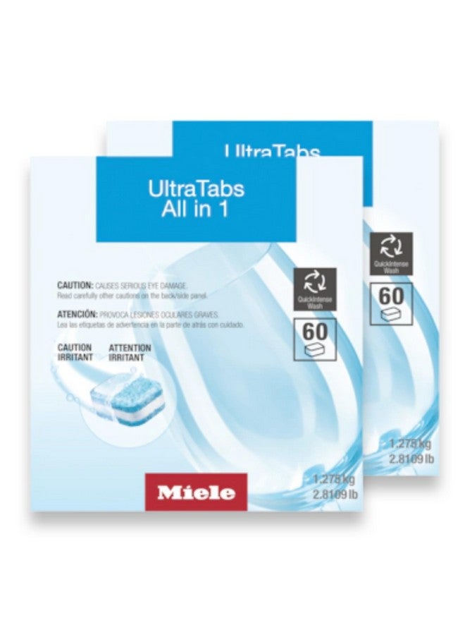 Miele Miele UltraTabs All-in-One Dishwasher Detergent Tabs, Compatible with All Dishwashers, 60 Tabs, 2 Pack  - Image 1