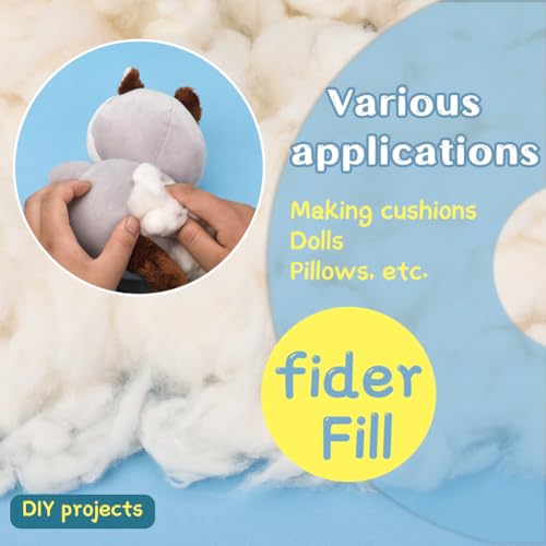 Kogyxe Cotton Stuffing, 700g/24.69oz Natural Combed Cotton Filling, Soft Pillow Stuffing for Stuffed Animals, Premium Crochet for Stuffed Cushions DIY Crafts - Image 4
