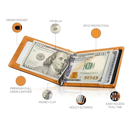 Kingly Trace Airtag Wallet for Men Smart RFID Blocking Leather Wallet with Airtag Holder Money Clip Minimalist Trackable Design with Pull Tab Secure Wallets - Image 3