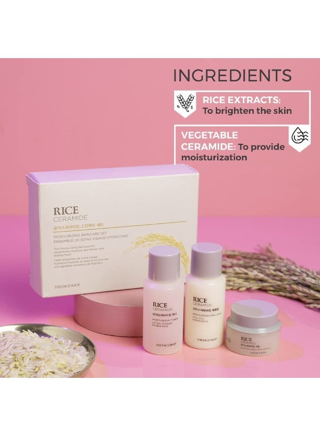 THE FACE SHOP Rice and Ceramide Moisturizing Skincare And Cream Set, 75 Ml - Image 3
