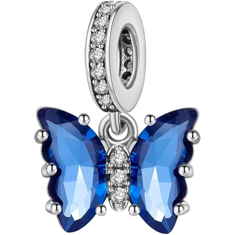 دريم لاند Butterfly Charms for Bracelets, 925 Sterling Silver Butterfly Dangle Charms for Charm Bracelets and Necklaces with Multicolor 5A Cubic Zirconias, Birthday Mothers Valentines Day Jewelry Gifts for - Image 1