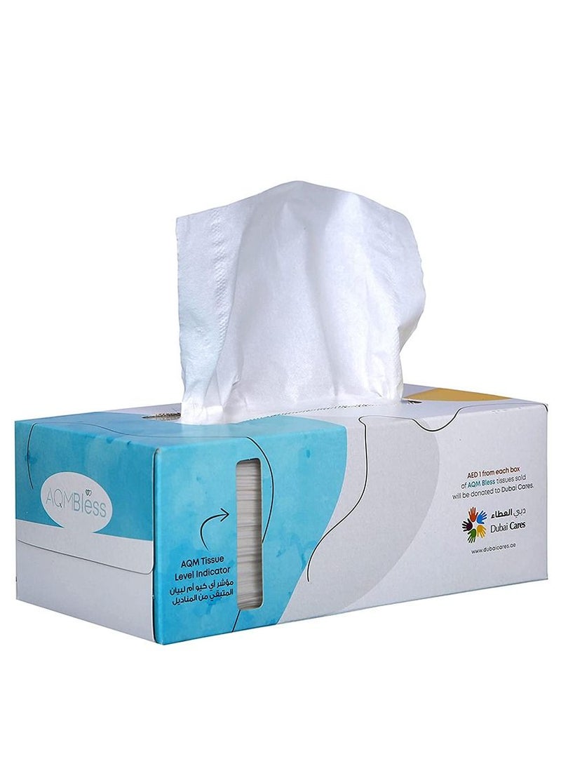 AQMBless High Quality   Facial Tissue Box 2-ply 200 sheets- Multi-Use Box with Bookmark, Ruler, Recipes, Level Indicator, 5 Boxes x 200 Tissues Per Box (1000 tissues) - Image 2