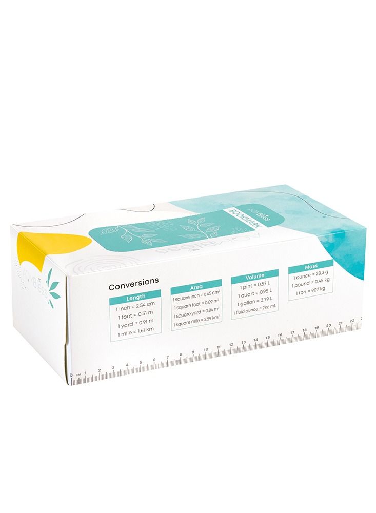 AQMBless High Quality   Facial Tissue Box 2-ply 200 sheets- Multi-Use Box with Bookmark, Ruler, Recipes, Level Indicator, 5 Boxes x 200 Tissues Per Box (1000 tissues) - Image 5