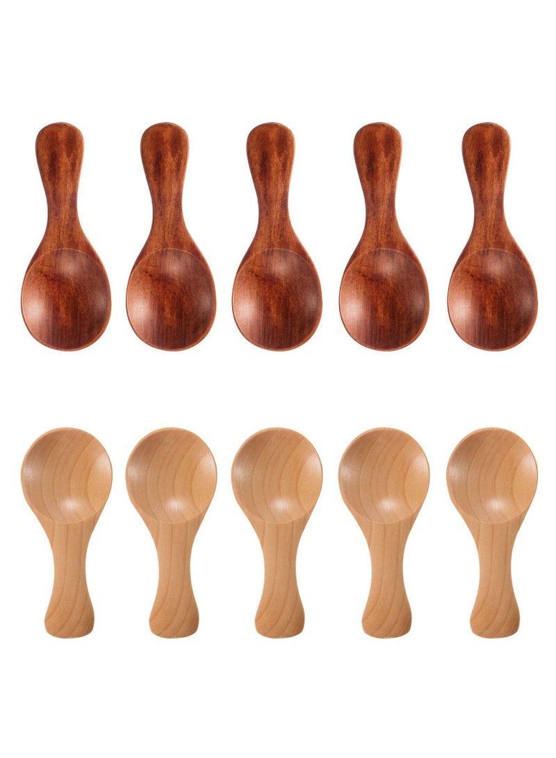 Y&D 20 Pieces Small Wooden Spoons Mini Condiments Sugar Seasoning Salt Honey Teaspoon Coffee Tea Jam Mustard Ice Cream Wood - Image 4
