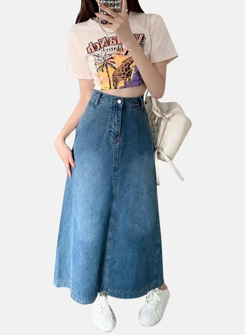 يونيكي Blue A-Line Maxi Skirts