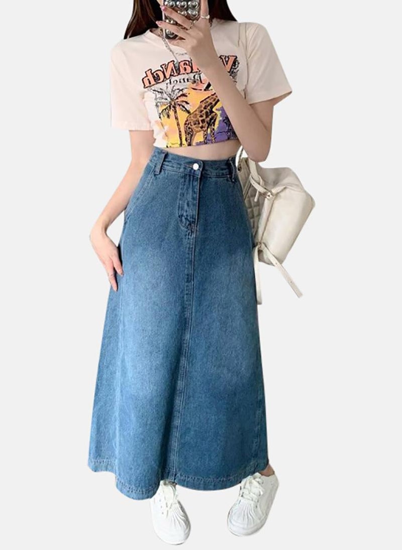 YUNIQEE Blue A-Line Maxi Skirts - Image 3