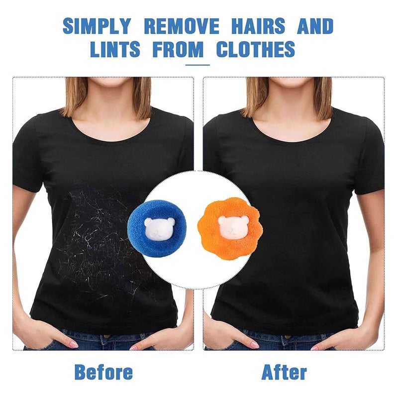 VBQFDPH 10 Pcs Box-Packed Pet Hair Remover for Laundry, Laundry Pet Hair Catcher, Washing Machine Hair Catcher, Washing Balls Dryer Balls for Clothing Dog Cat Pet Fur Remover（Orange+Blue） - Image 4