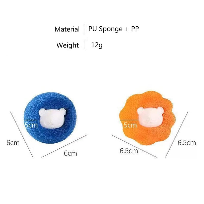 VBQFDPH 10 Pcs Box-Packed Pet Hair Remover for Laundry, Laundry Pet Hair Catcher, Washing Machine Hair Catcher, Washing Balls Dryer Balls for Clothing Dog Cat Pet Fur Remover（Orange+Blue） - Image 2