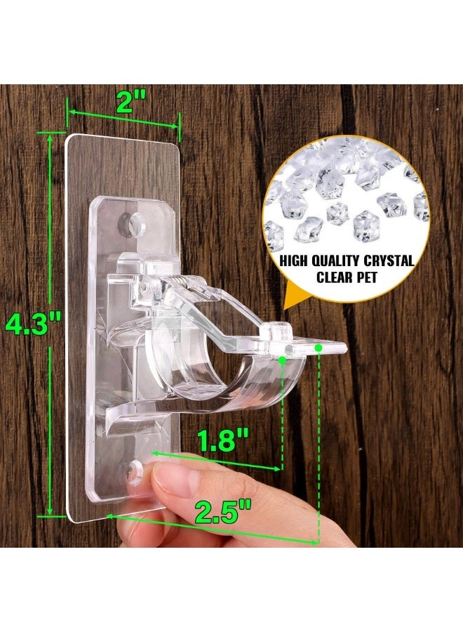 Chabeia 2 PCS No Drill Curtain Brackets, Self-Adhesive Rods, Adjustable Curtain Hooks, Renter Friendly Curtain Rod Hangers for Bedroom, Bathroom, Living Room, Apartment（Transparent） - Image 2