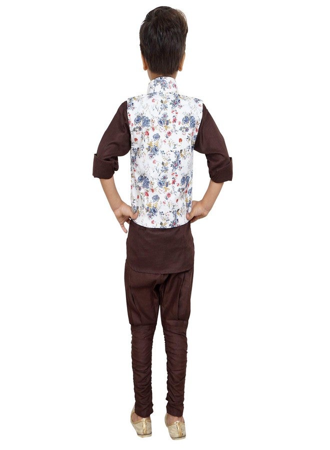 Malvina Kurta Payjama Pant with for Boysflowerprint (Multicolor, 04-05 Years) - Image 4