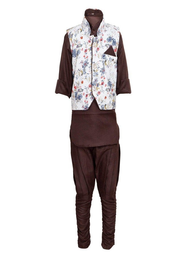 Malvina Kurta Payjama Pant with for Boysflowerprint (Multicolor, 04-05 Years) - Image 1