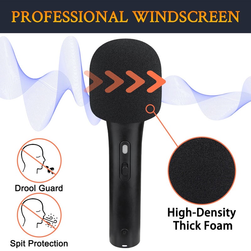 SoloWIT 2Pcs Microphones Pop Filter for Audio-Technica ATH ATR2100x-USB Cardioid Dynamic, Protective Mic Cover Windscreen Foam - Black - Image 4