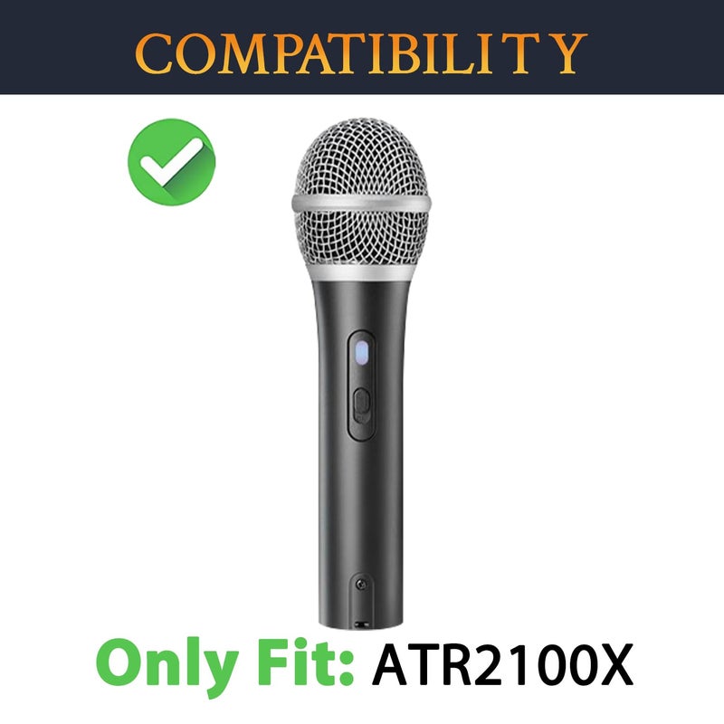 SoloWIT 2Pcs Microphones Pop Filter for Audio-Technica ATH ATR2100x-USB Cardioid Dynamic, Protective Mic Cover Windscreen Foam - Black - Image 2