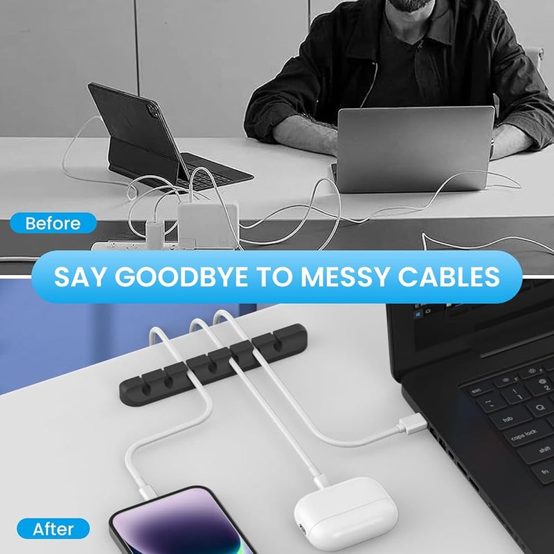 AhaStyle Cable Clips, 3 Pack Cord Holders Cable Organizer Self Adhesive Cord Keeper for Desktop Organizing USB Cable/Nightstand Power Cord/Mouse Cable/Wire PC/Cord Clips for Home Office and Car - Image 4