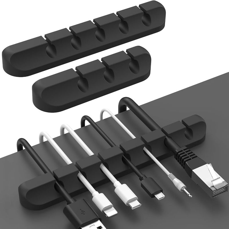 AhaStyle Cable Clips, 3 Pack Cord Holders Cable Organizer Self Adhesive Cord Keeper for Desktop Organizing USB Cable/Nightstand Power Cord/Mouse Cable/Wire PC/Cord Clips for Home Office and Car - Image 1