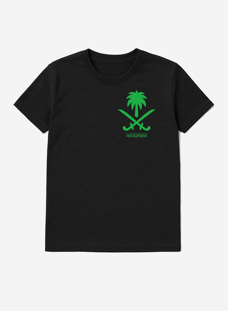 لوحة تيشيرت قطن لمناسبة اليوم الوطني السعودي أو للفخر بالانتماء للوطن في كل الأوقات للرجال والنساء - Image 1