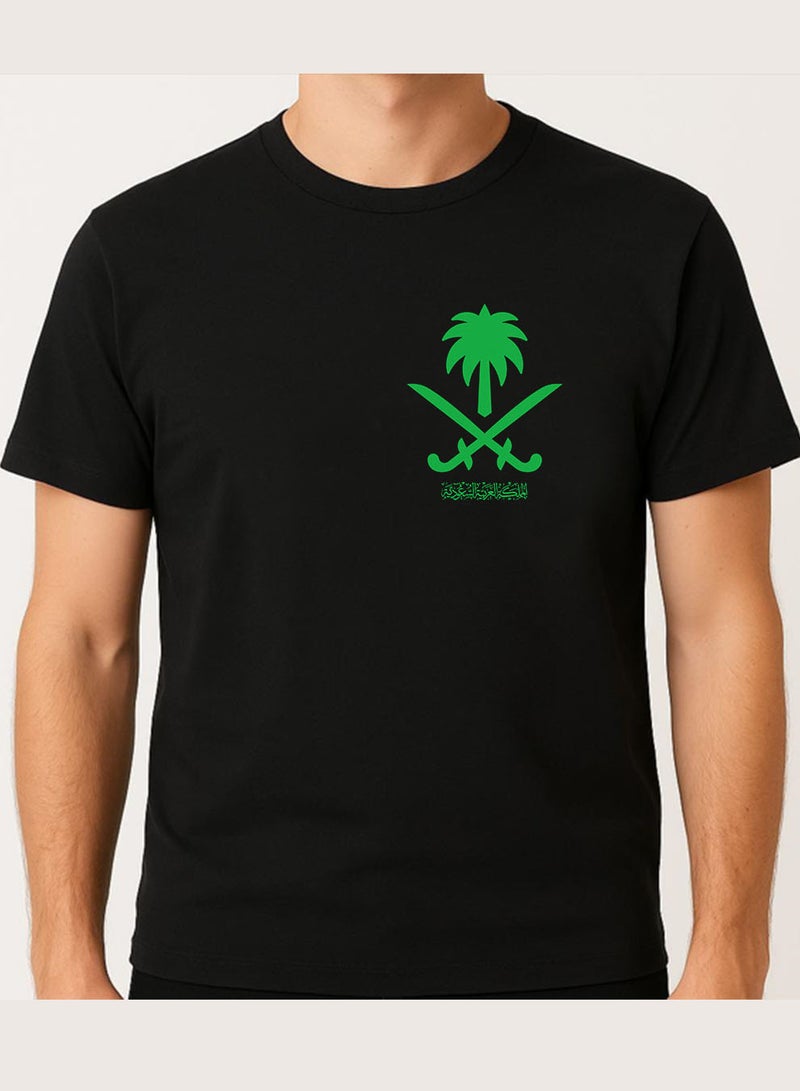 لوحة تيشيرت قطن لمناسبة اليوم الوطني السعودي أو للفخر بالانتماء للوطن في كل الأوقات للرجال والنساء - Image 2