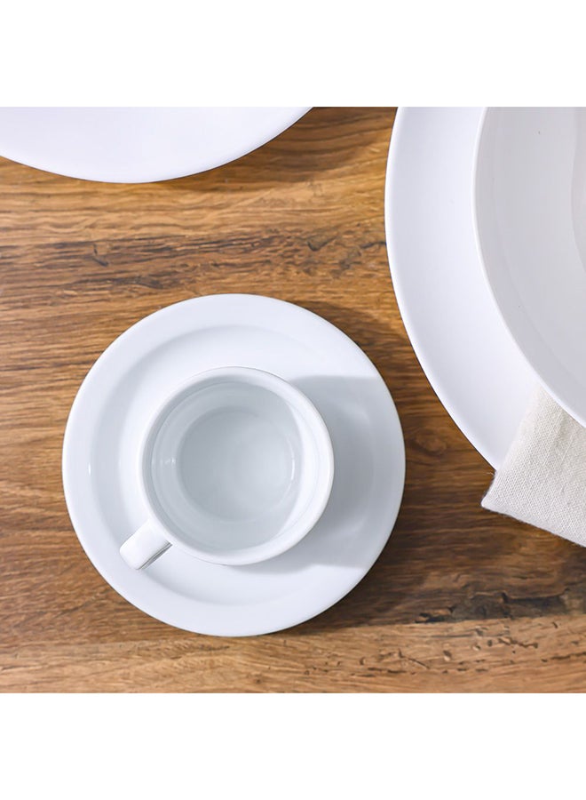 DANUBE HOME Horeca Porcelain Cup and Saucer Set – Elegant White Coffee Tea Cups with Saucers, Premium Dinnerware, Microwave & Dishwasher Safe, Ideal for Home, Café & Gifting - 230ml  - Image 2