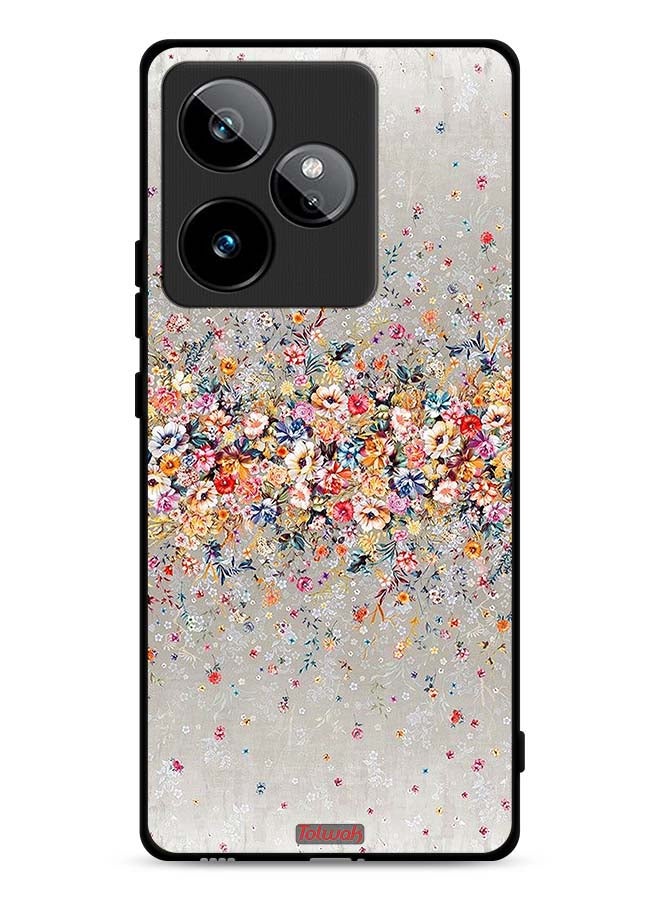 Tolwak Realme GT 7 5G Protective Case Cover Small Flowers Abstract Art