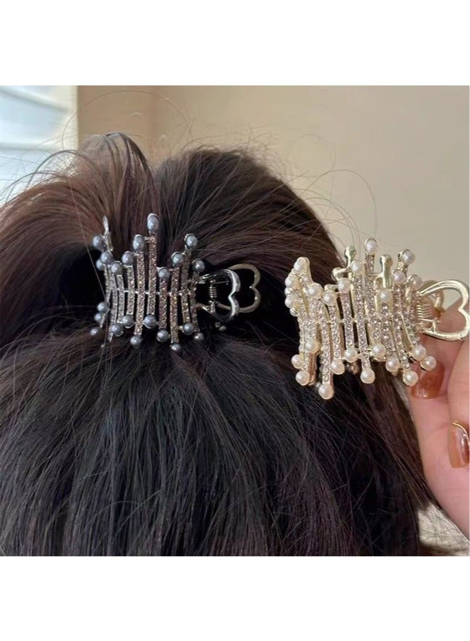 Generic 2pc Alloy Hair Clip With Rhinestones Decor For High Ponytail In Autumn And Winter, Suitable For Home, Travel, Festivals, Parties, Dressing Up Gifts - Image 5