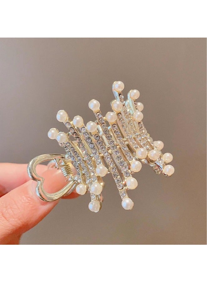 Generic 2pc Alloy Hair Clip With Rhinestones Decor For High Ponytail In Autumn And Winter, Suitable For Home, Travel, Festivals, Parties, Dressing Up Gifts - Image 2