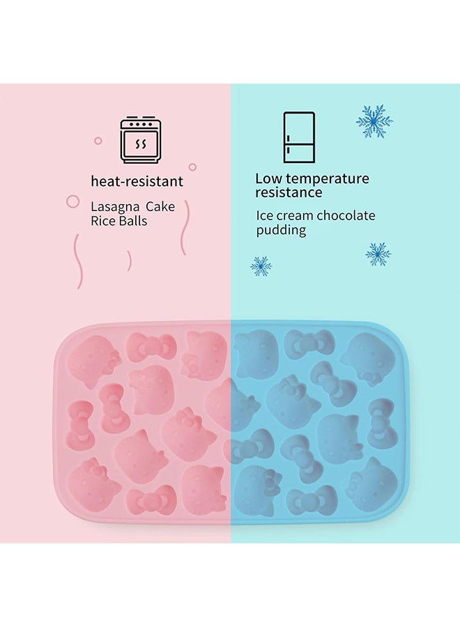 هالو كيتي قوالب ثلج سيليكون صغيرة لطيفة، قالب ثلج محكم الإغلاق على شكل قطة كرتونية مع غطاء، قوالب حلوى سيليكون، تزيين كعك عيد الميلاد، تزيين كب كيك بالشوكولاتة، أدوات خبز منزلية الصنع - Image 2