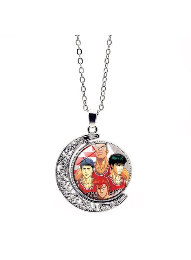 KUYING New Slam Dunk Double Sided Rotating Moon Pendant Necklace  - Image 1