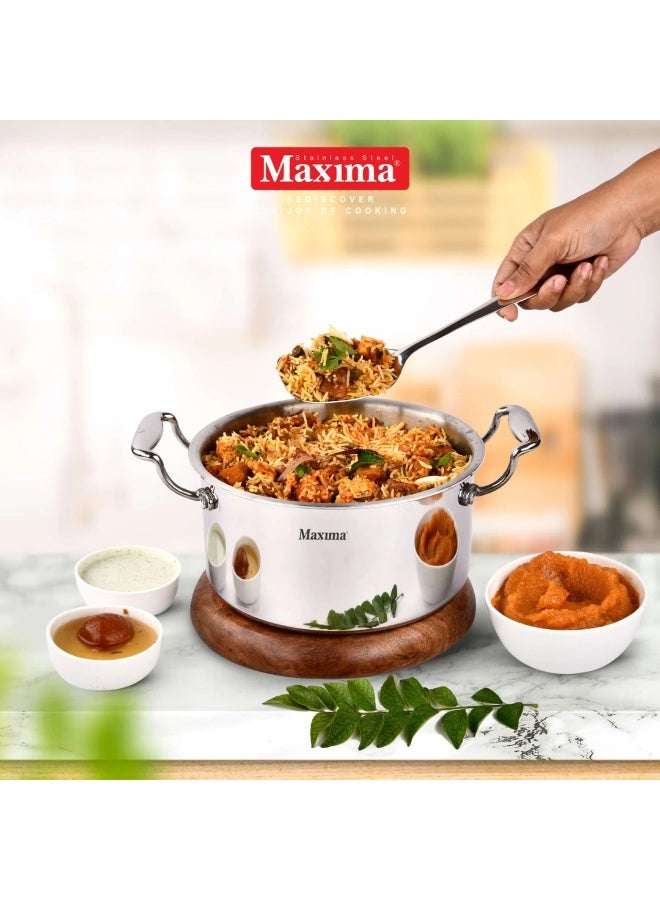 ماكسيما طقم قدور طهي ماكسيما من الستانلس ستيل الهندي المقاوم للصدأ | قاعدة ثلاثية الطبقات غير لاصقة 10 قطع - Image 3
