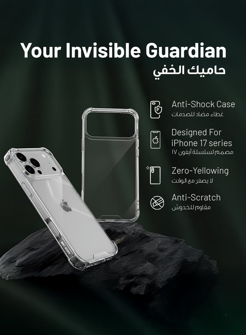 جرين ليون جراب شفاف كريستالي لهاتف iPhone 17 6.1 - حماية من السقوط بدرجة عسكرية / مضاد للخدش / مضاد للاصفرار / مضاد للميكروبات / وضوح فائق - شفاف - Image 5